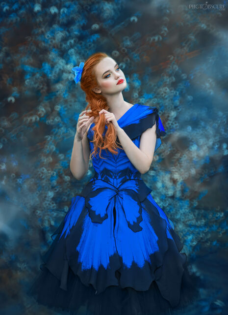 blue morpho dress